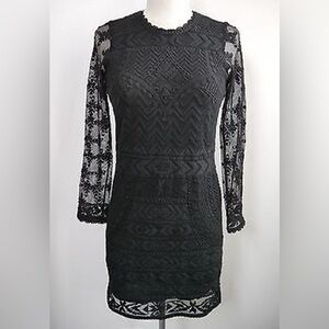 ISABEL MARANT FOR H&M Sz S (estimated) Lace No Lining Long Sleeve Mini Dress Top